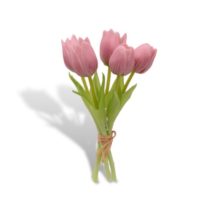 MAZZETTO 5 TULIPANI PICCOLI H20 ROSA ANTICO